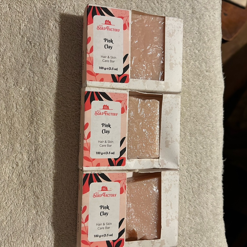 Pink clay hair and skin care bars